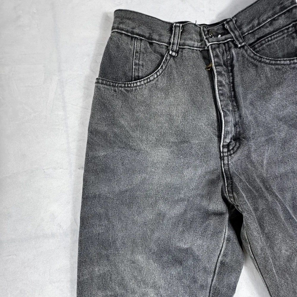 Vintage 80s Filippo Totti Womens Mom Jeans Charcoal Gray Denim Ankle Zip‎ 3/4
